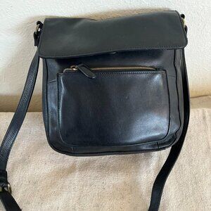 Vintage Fossil Dark Brown Leather Boho Bohemian Festival Hippie Crossbody Bag